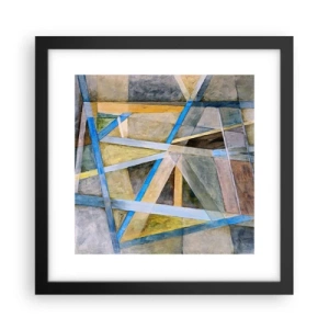 Affiche dans un cadre noir - Poster - Tout droit ou en diagonale ? - 30x30 cm