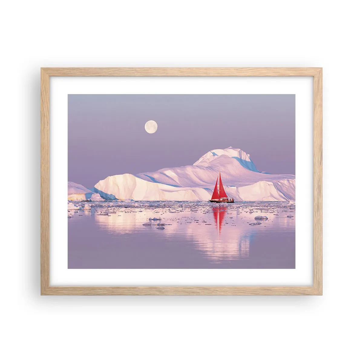 Affiche dans un chêne clair - Poster - La chaleur de la voile, le froid de la glace - 50x40 cm