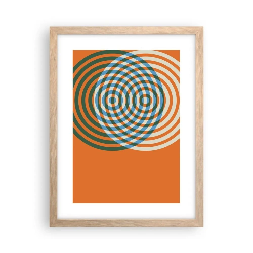 Affiche dans un chêne clair - Poster - Variation circulaire abstraite - 30x40 cm