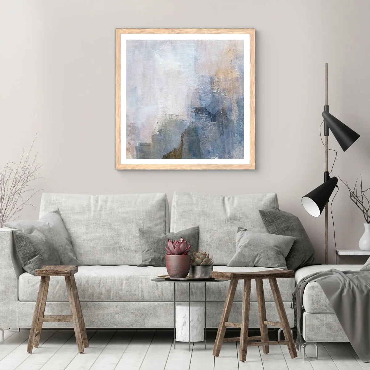 Affiche dans un chêne clair - Poster - Tonalités et accords de couleur - 30x30 cm