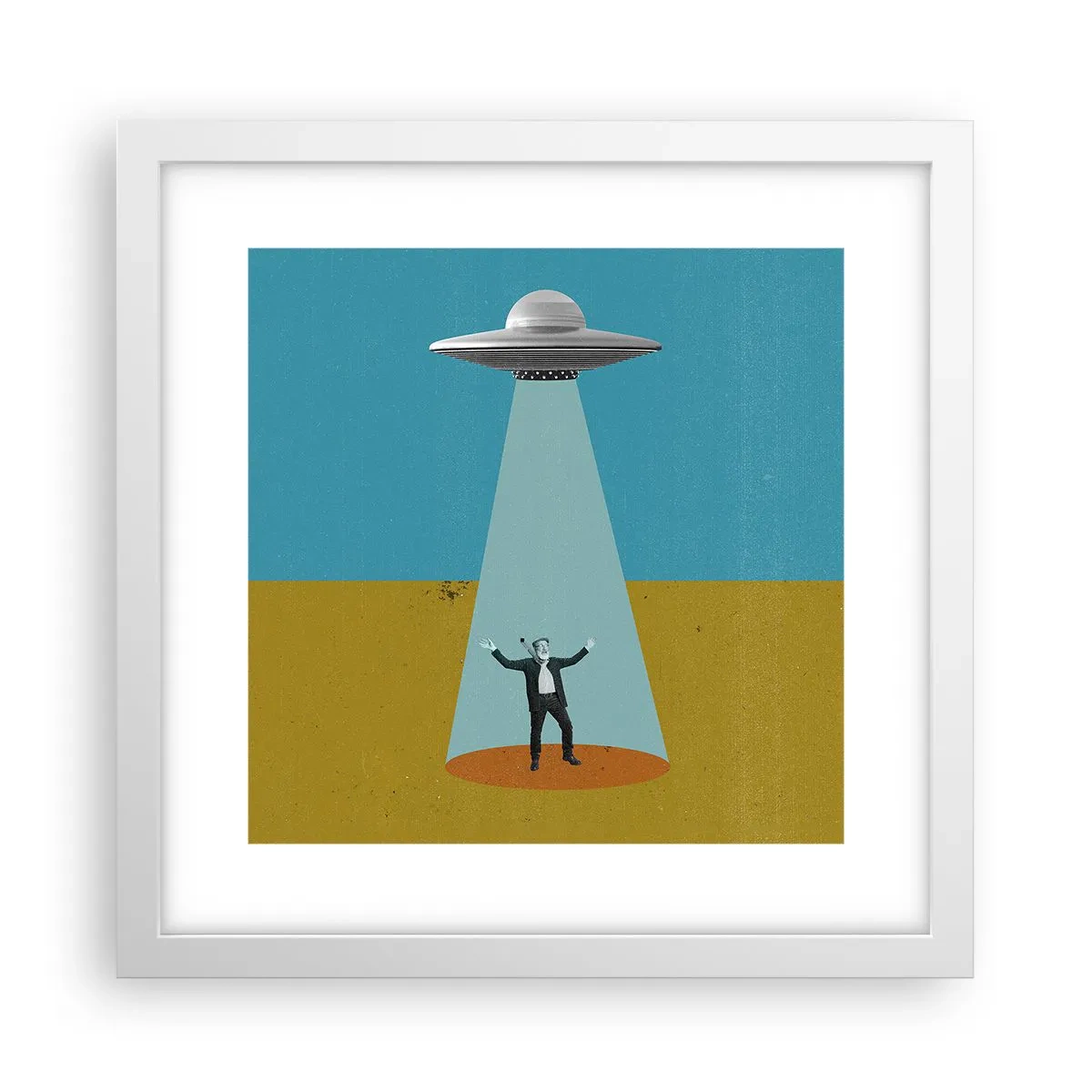 Affiche dans un cadre blanc - Poster - Rencontre proche - 30x30 cm