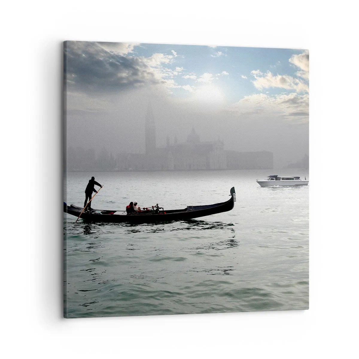 Impression sur toile - Image sur toile - Une ville fabuleuse faite d'eau et de brouillard - 50x50 cm