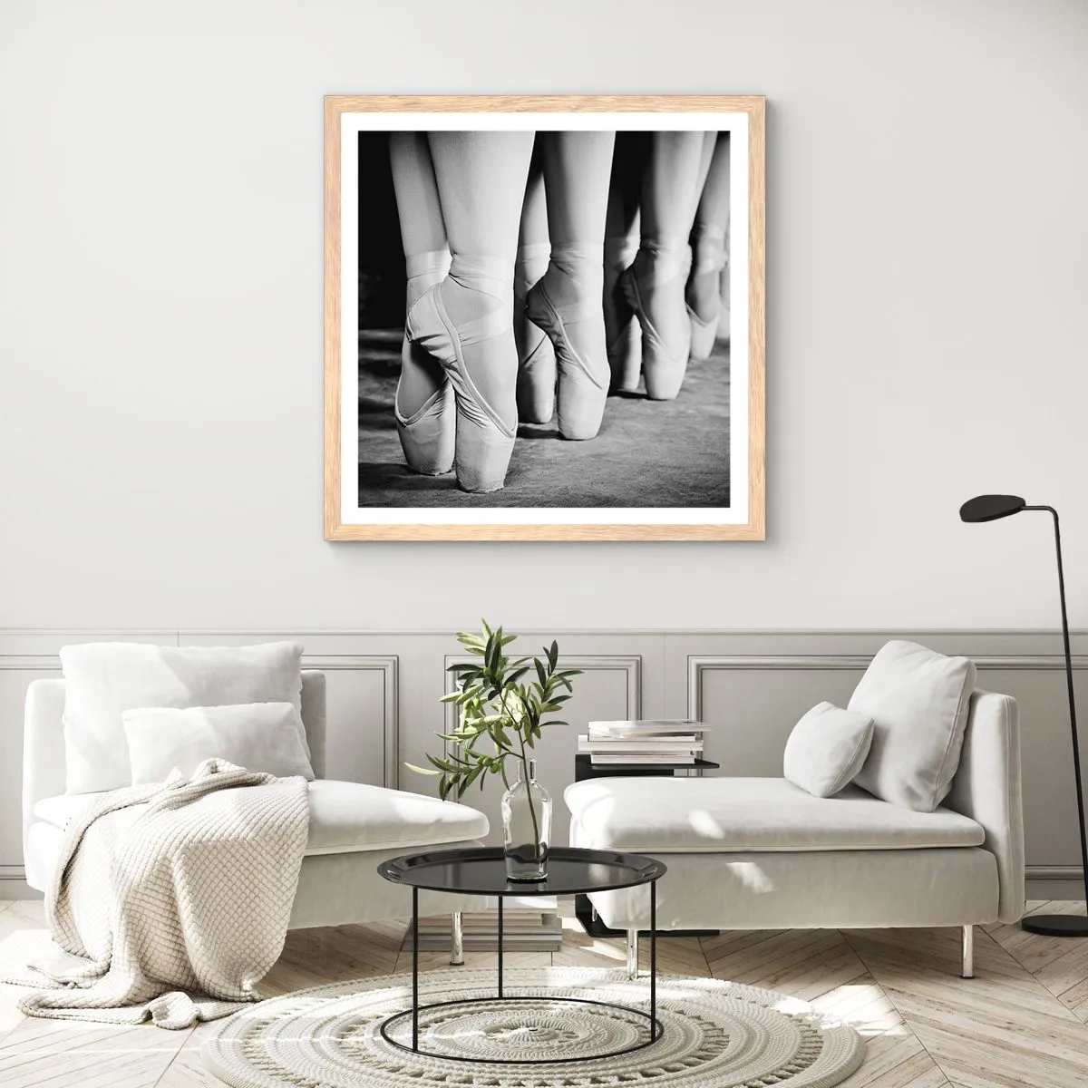 Affiche dans un chêne clair - Poster - Ensemble, simple - 60x60 cm