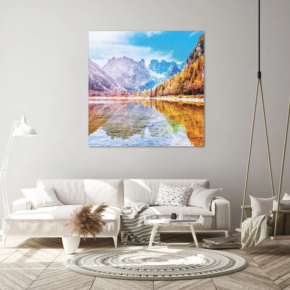 Impression sur toile - Image sur toile - C'est déjà le printemps à la montagne - 30x30 cm