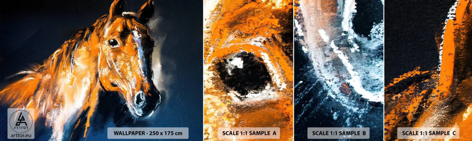 Échantillon De Papier Peint Standard Eco - Et alors, tu y vas ? - Animaux, Cheval, jument - 100x30 cm