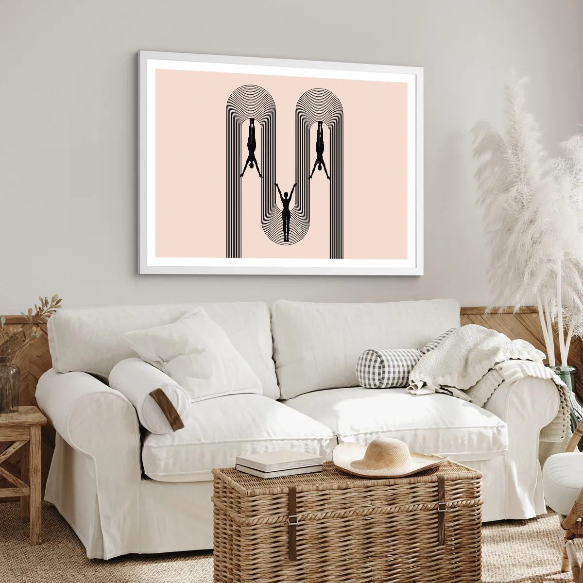 Affiche dans un cadre blanc - Poster - Les jambes en l’air - 100x70 cm