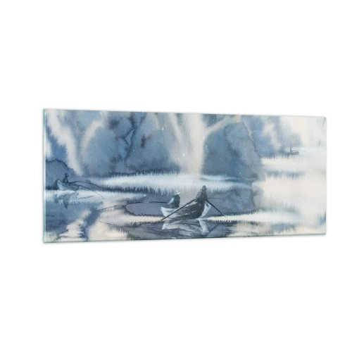 Impression sur verre - Image sur verre - Les pêcheurs dans leur paradis - 100x40 cm