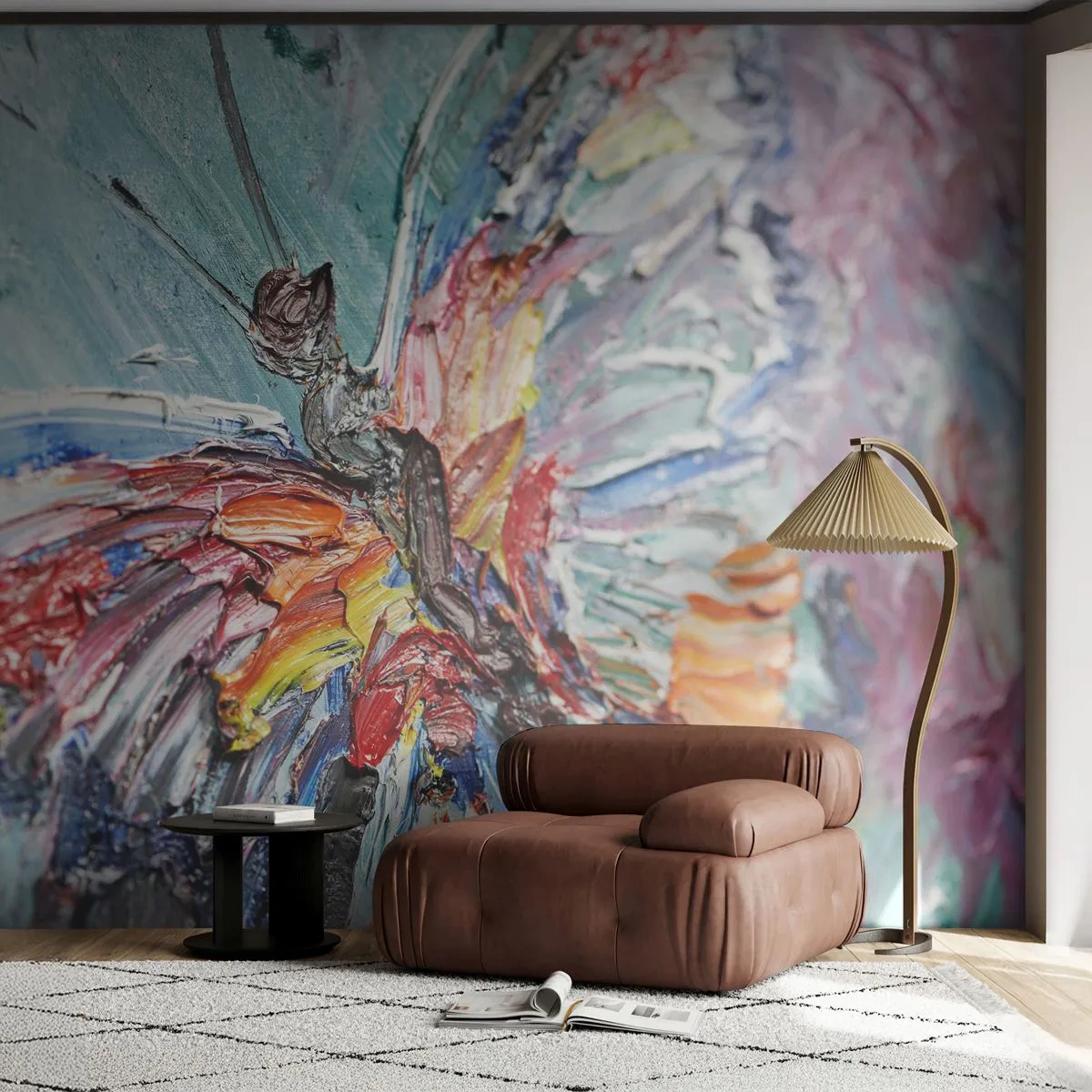 Papier Peint Autocollant Deluxe Sticker - Peint par nature - Abstraction, Papillon, Morceau - 250x175 cm