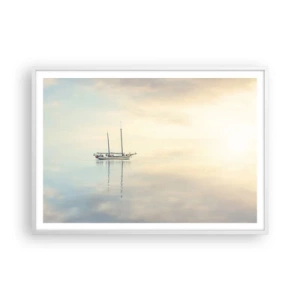 Affiche dans un cadre blanc - Poster - Dans une mer de silence - 100x70 cm