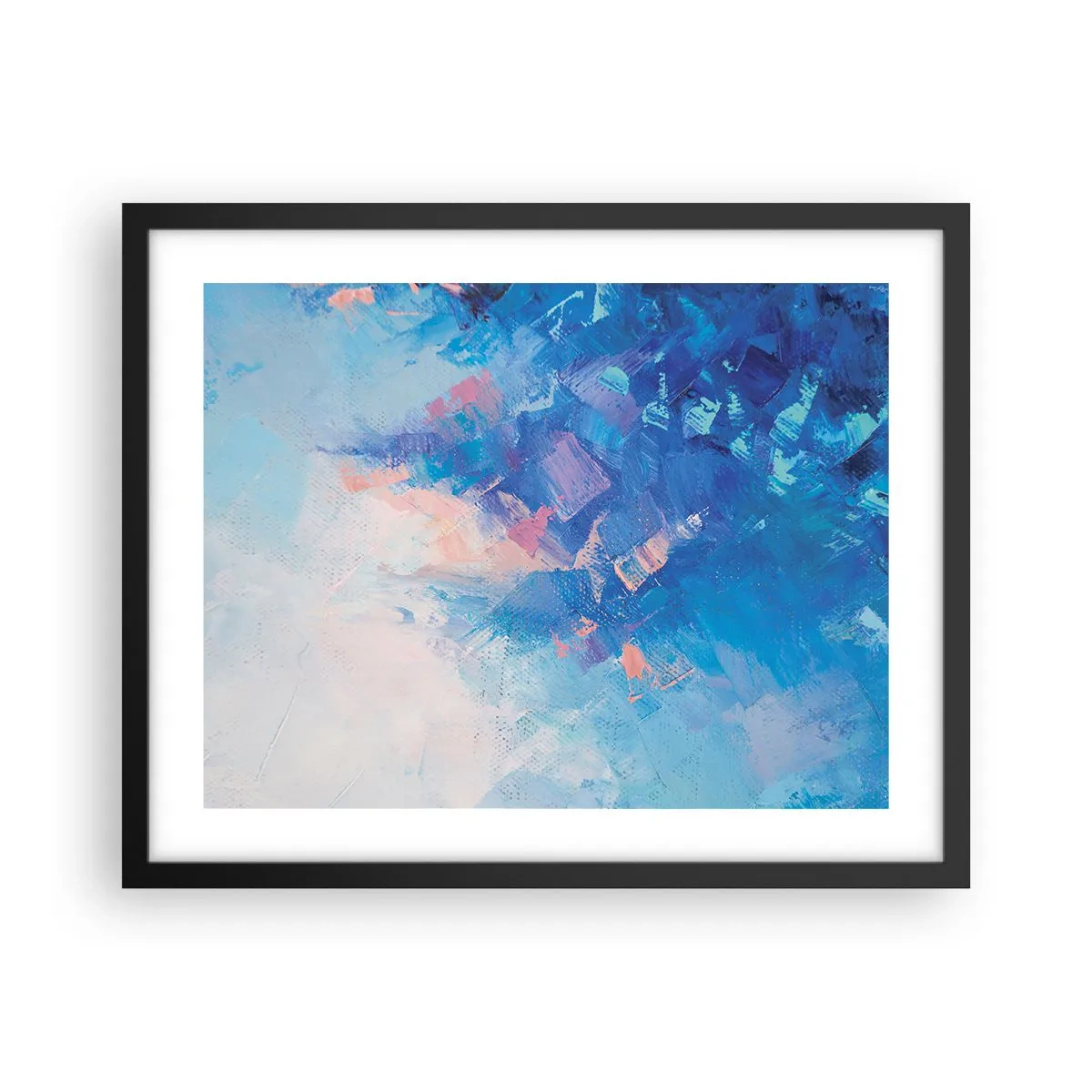 Affiche dans un cadre noir - Poster - Abstraction hivernale - 50x40 cm
