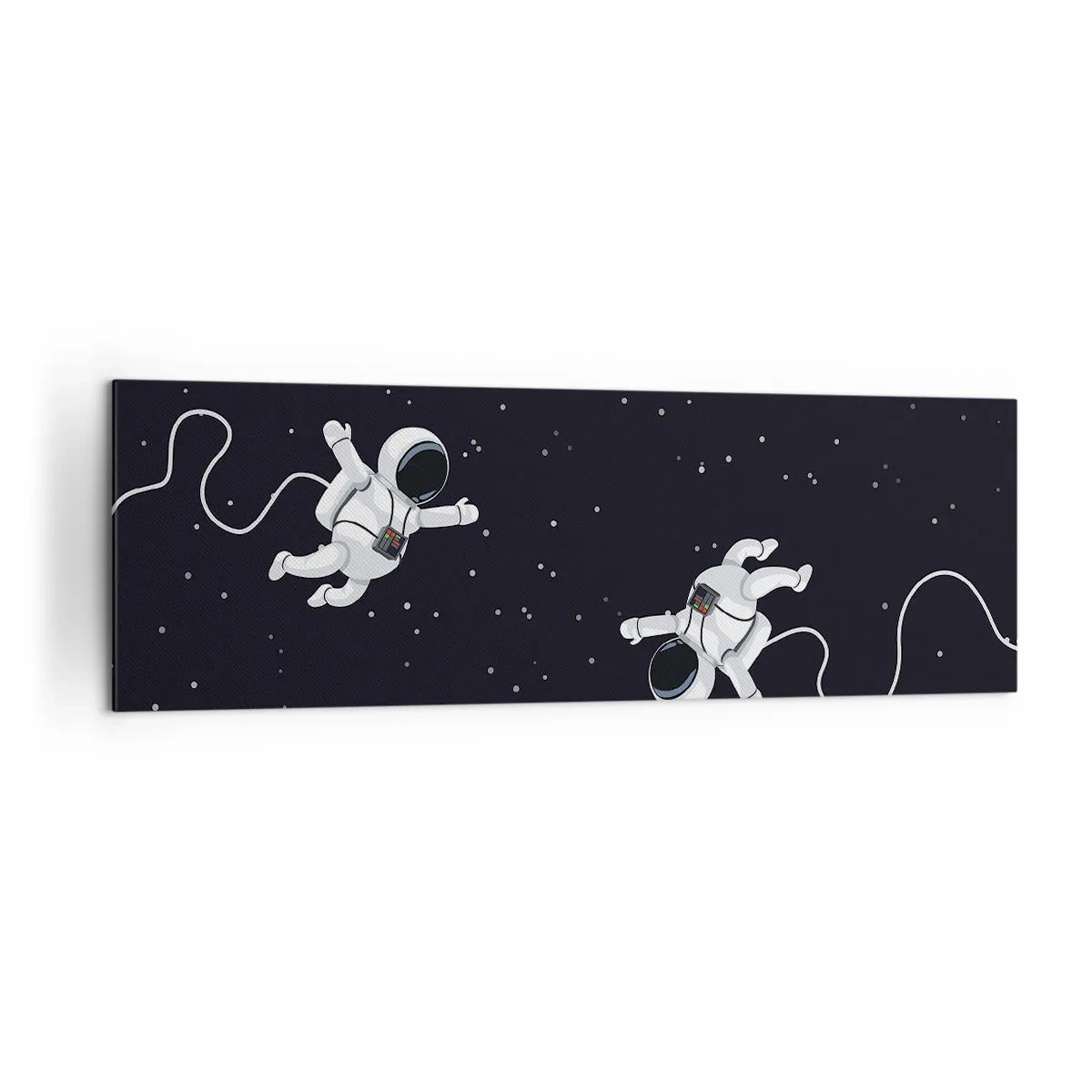 Impression sur toile - Image sur toile - Des astronautes flottant dans l'espace sur fond d'étoiles - 160x50cm - Sortie cosmique - Décoration murale moderne pour le salon et la chambre ARTTOR