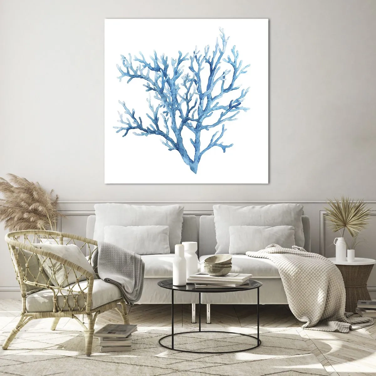 Impression sur verre - Image sur verre - Filigrane nautique - 30x30 cm