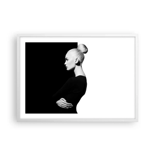 Affiche dans un cadre blanc - Poster - Tout simplement une femme - 70x50 cm