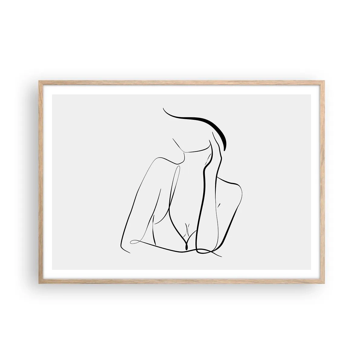 Affiche dans un chêne clair - Poster - Sur les vague d'un rêve - 100x70 cm