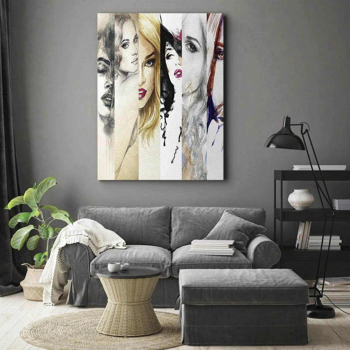 Impression sur toile - Image sur toile - Une collection de portraits de femmes dans divers styles artistiques. - 70x100cm - Et c'est toujours TOI - Décoration murale moderne pour le salon et la chambre ARTTOR