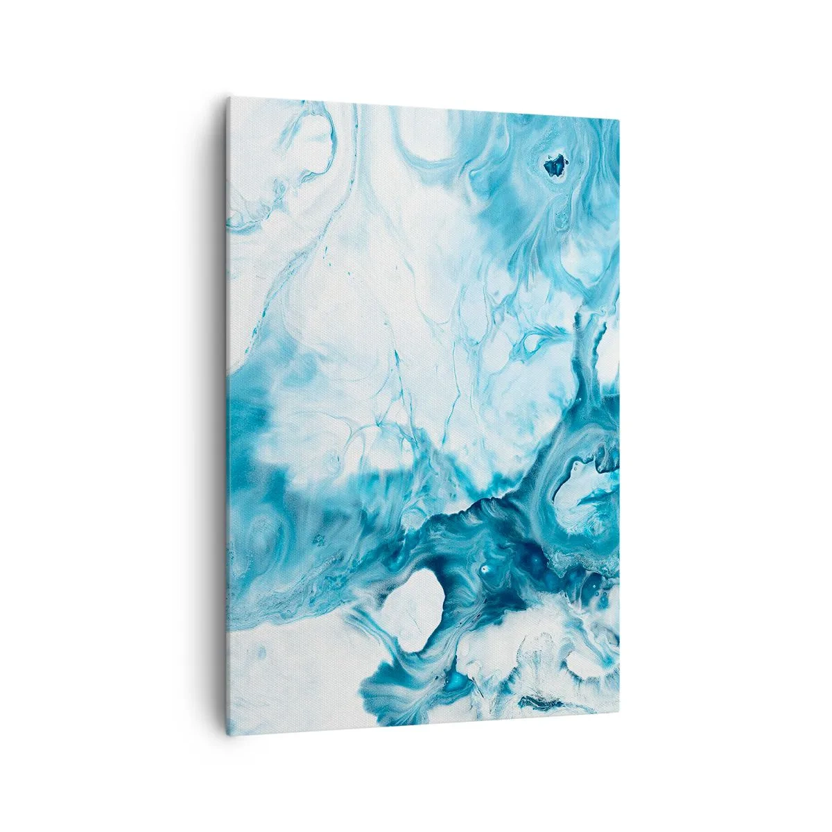 Impression sur toile - Image sur toile - Motif abstrait dans les tons de bleu - 70x100cm - Concert de bleu - Décoration murale moderne pour le salon et la chambre ARTTOR