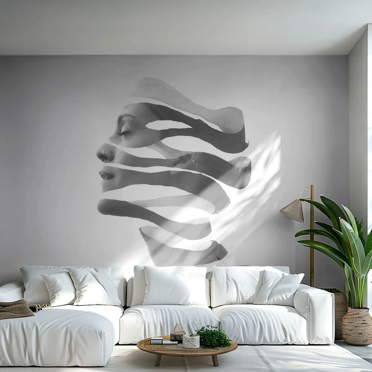 Papier Peint Autocollant Deluxe Sticker - Portrait surréaliste - Abstraction, Morceau, Femme - 250x175 cm