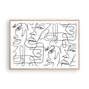 Affiche dans un chêne clair - Poster - Dans des émotions enchevêtrées - 100x70 cm