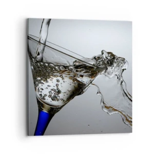 Impression sur toile - Image sur toile - Eau cristalline dans un verre cristal - 70x70 cm
