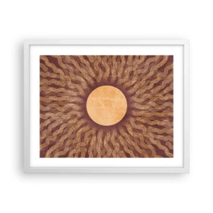 Affiche dans un cadre blanc - Poster - Icône du soleil - 50x40 cm