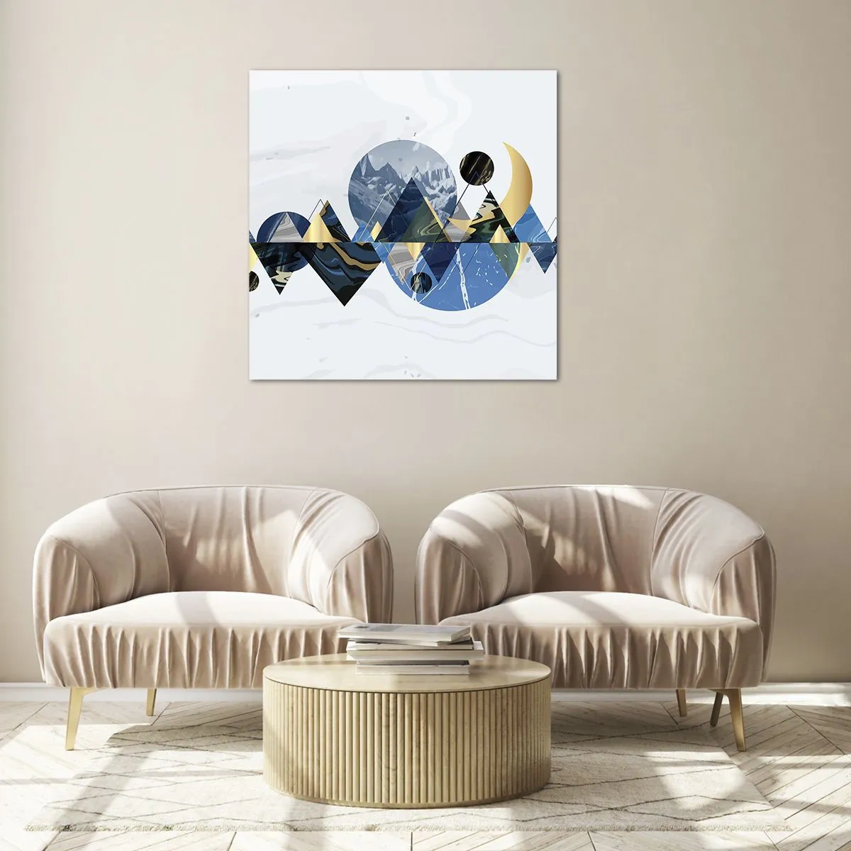 Impression sur verre - Image sur verre - Paysage géométrique - 60x60 cm