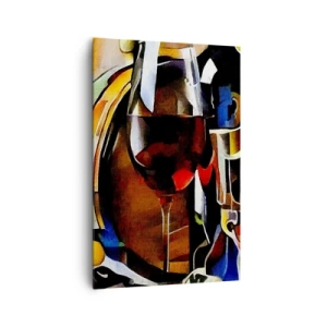 Impression sur toile - Image sur toile - Nature morte abstraite avec verres et instruments - 80x120cm - Et le monde prend des couleurs - Décoration murale moderne pour le salon et la chambre ARTTOR