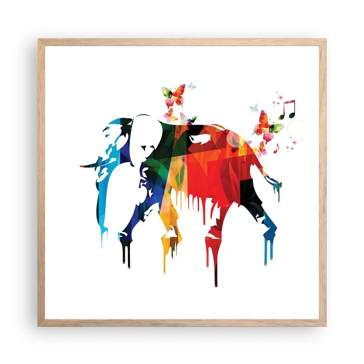 Affiche dans un chêne clair - Poster - Tout le monde peut danser - 60x60 cm
