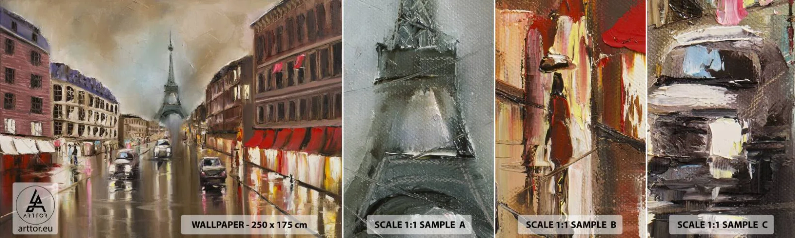 Échantillon De Papier Peint Standard Eco - Elle seule compte - tour Eiffel, Ville, Paris - 100x30 cm