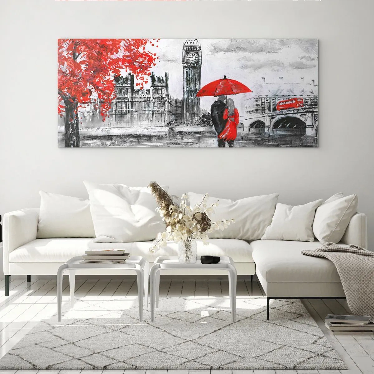 Impression sur verre - Image sur verre - Amoureux de Londres - 100x40 cm
