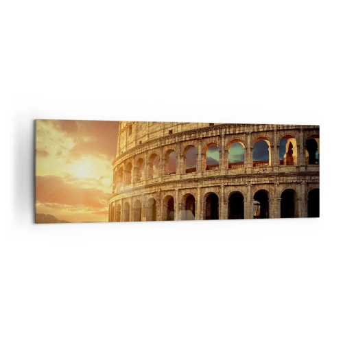 Impression sur toile - Image sur toile - Le Colisée de Rome au coucher du soleil - 160x50cm - Une impression colossale - Décoration murale moderne pour le salon et la chambre ARTTOR