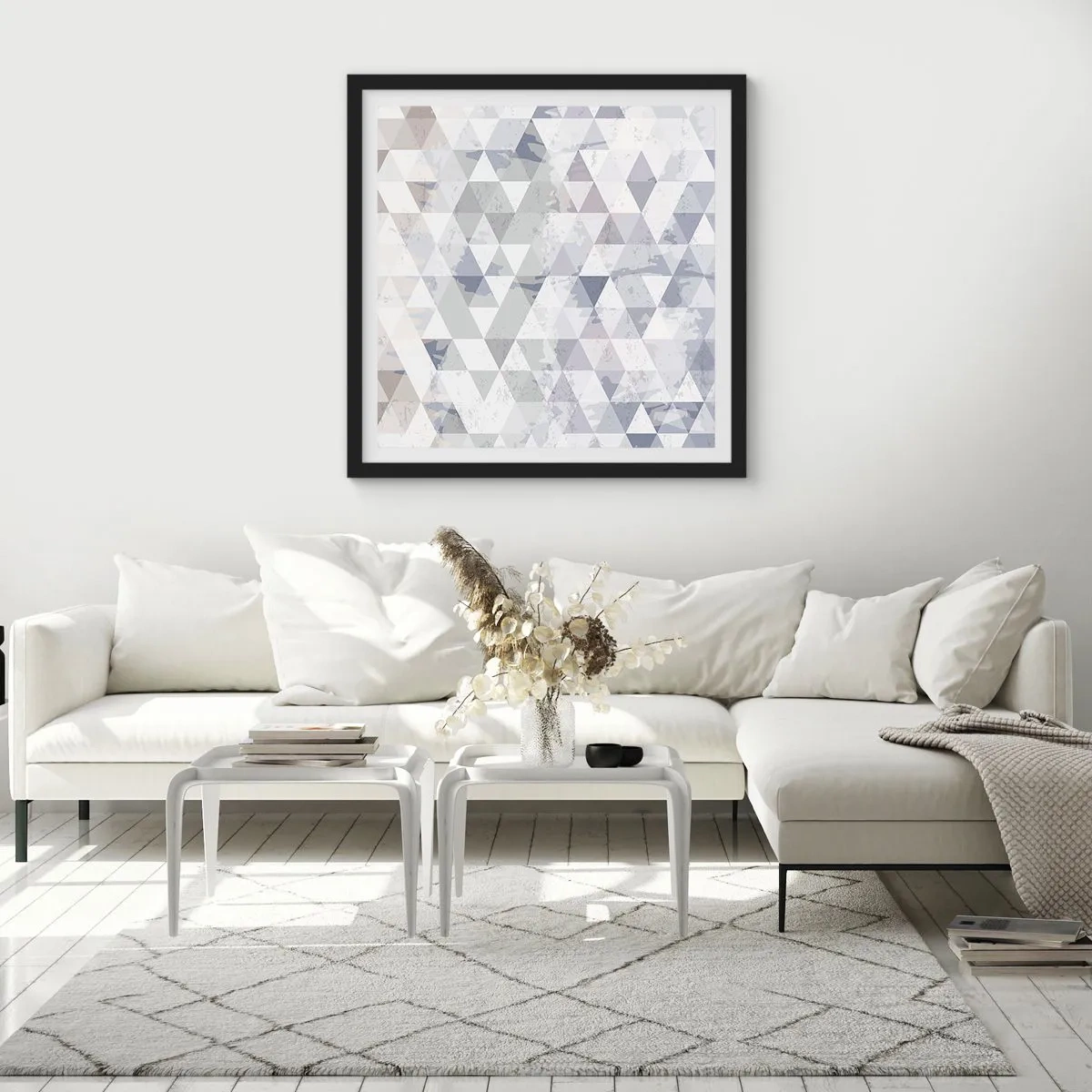 Affiche dans un cadre noir - Poster - En rythme de trois - 40x40 cm