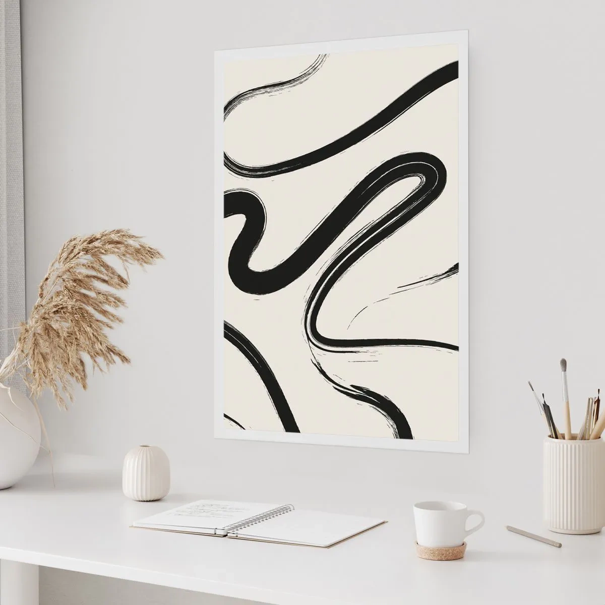 Affiche - Poster - Fantaisie en noir et blanc - 40x50 cm