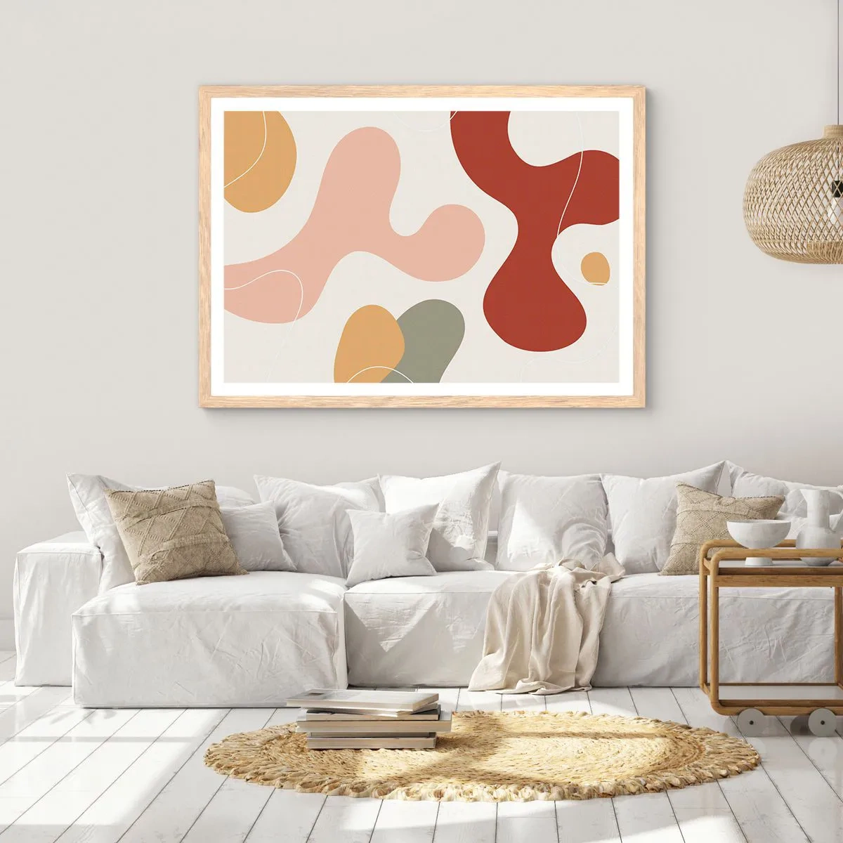 Affiche dans un chêne clair - Poster - Entrelac - 40x30 cm