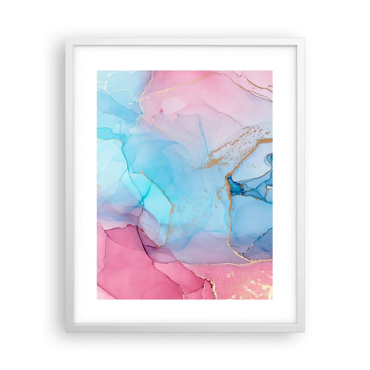 Affiche dans un cadre blanc - Poster - Rencontre et mélange - 40x50 cm