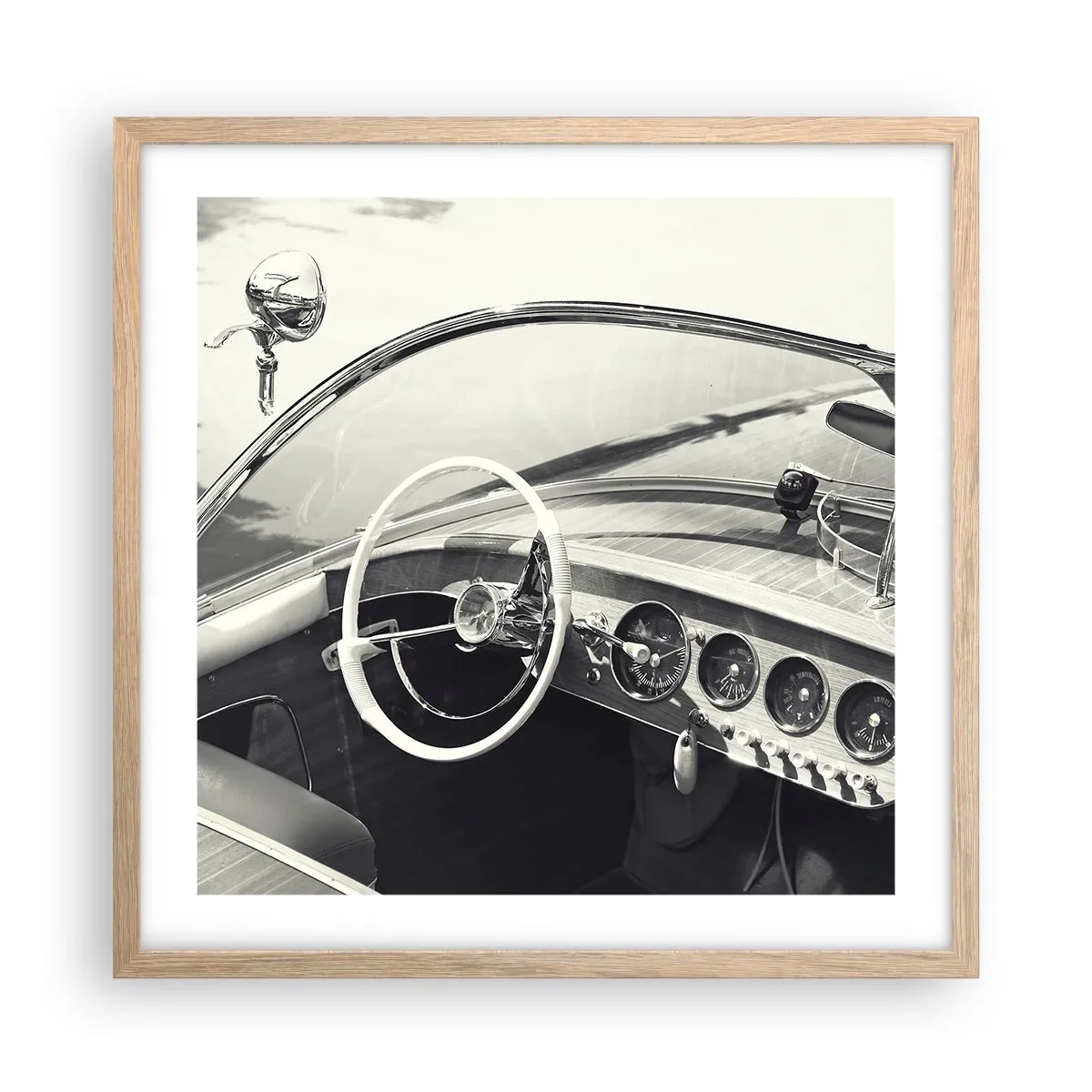 Affiche dans un chêne clair - Poster - Temps pour riche - 50x50 cm