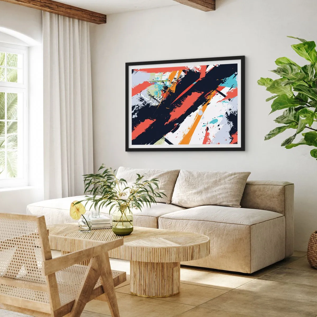 Affiche dans un cadre noir - Poster - Composition dynamique - 50x40 cm