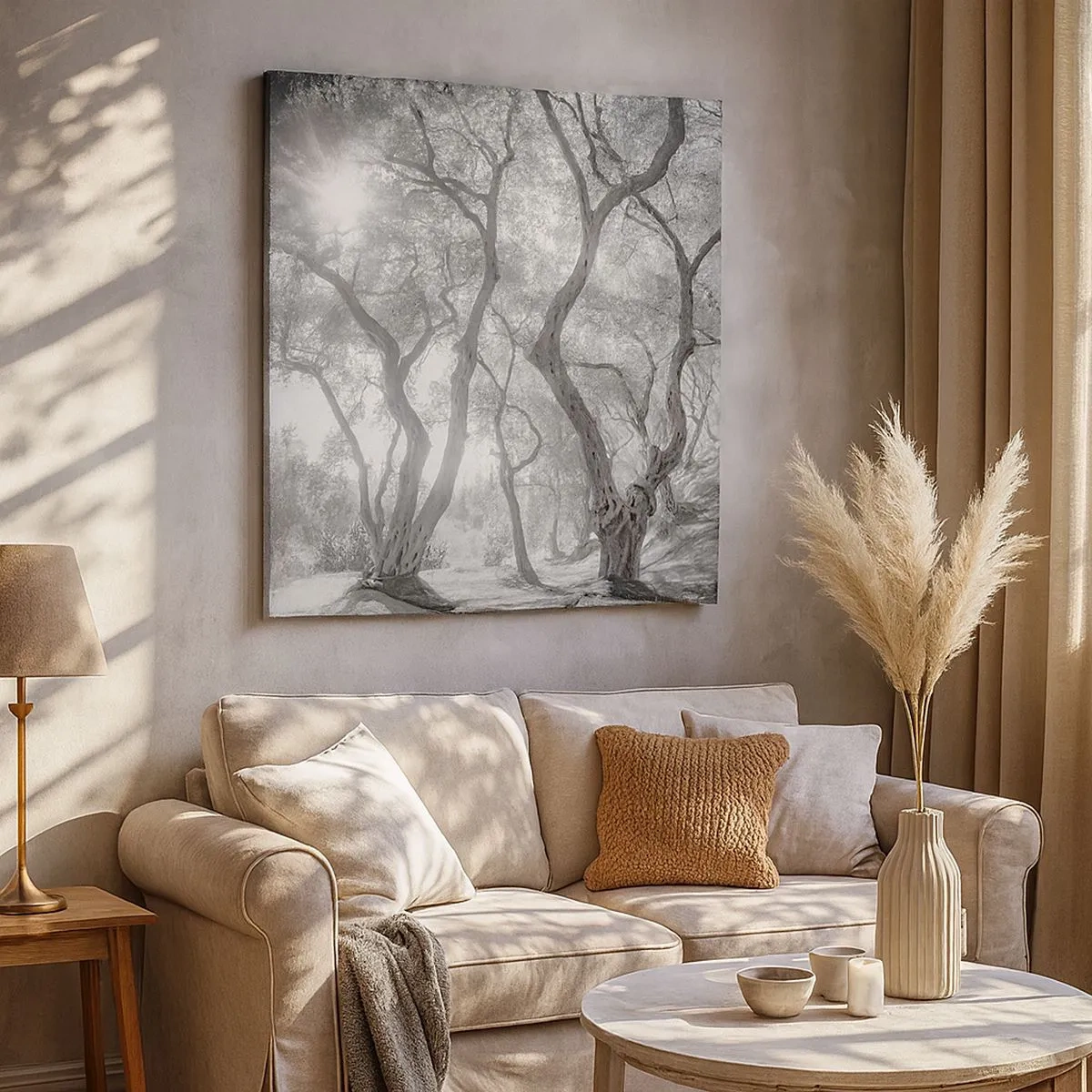 Impression sur toile - Image sur toile - Dans l'oliveraie - 30x30 cm