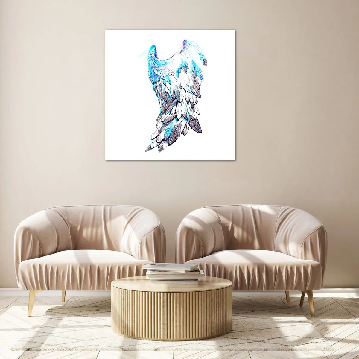 Impression sur verre - Image sur verre - j'ai besoin d'ailes - 30x30 cm