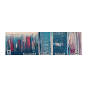 Échantillon de Papier Peint Premium Canvas - Composition verticale en bleu et rouge - Morceau, Abstraction, Peinture - 100x30 cm