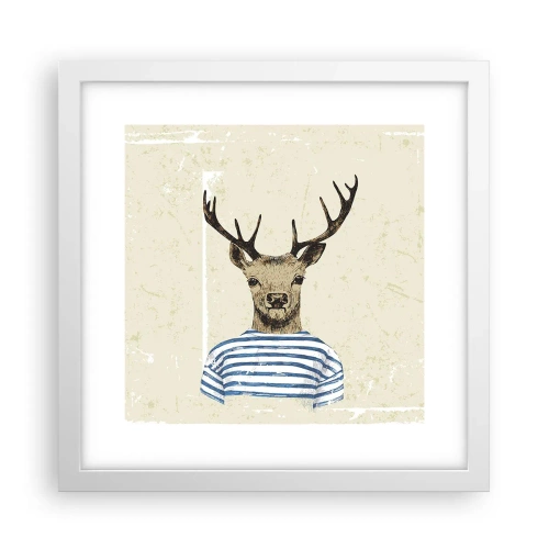 Affiche dans un cadre blanc - Poster - Parce que j'aime les chemises rayées - 30x30 cm