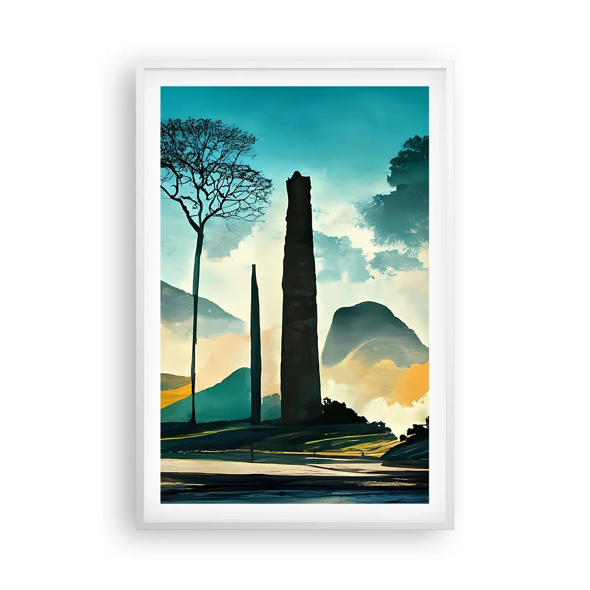 Affiche dans un cadre blanc - Poster - Toujours de plus en plus haut - 61x91 cm