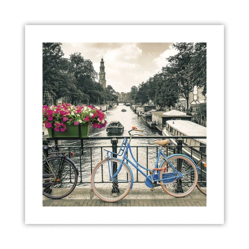 Affiche - Poster - Couleurs de rue d'Amsterdam - 40x40 cm