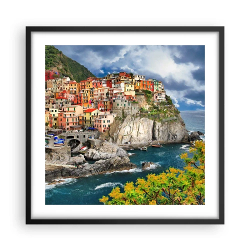 Affiche dans un cadre noir - Poster - Un groupe embrassant les rochers - 50x50 cm