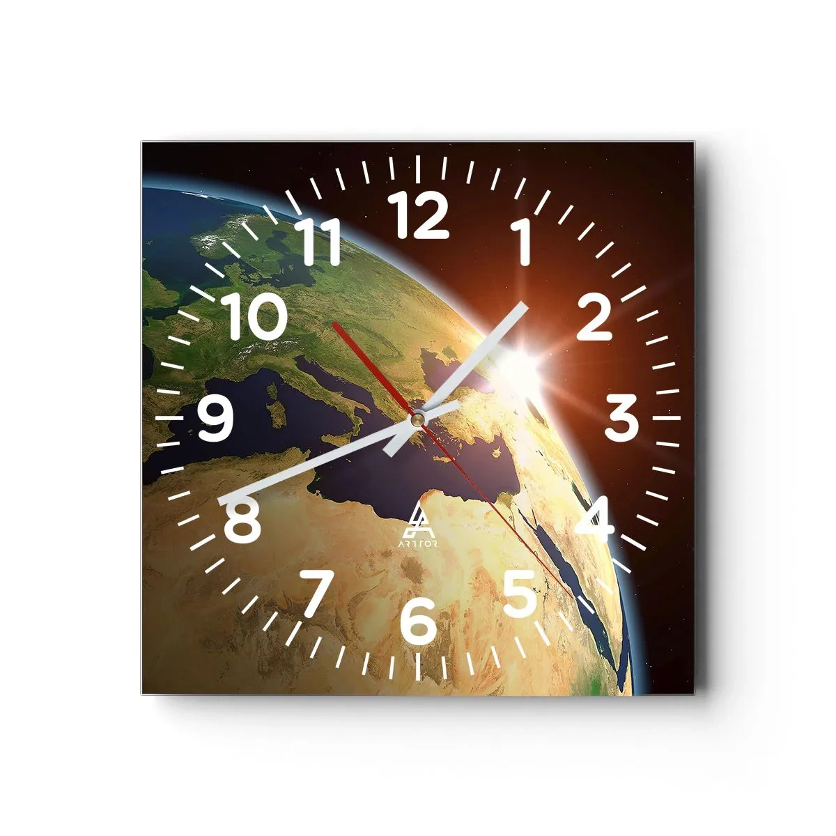 Horloge murale - Pendule murale - Lever de soleil - 40x40 cm