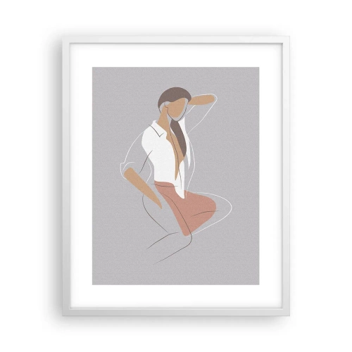 Affiche dans un cadre blanc - Poster - Contour gracieux - 40x50 cm
