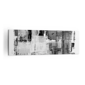 Impression sur toile - Image sur toile - Composition abstraite en noir, blanc et gris - 160x50cm - Le gris est beau - Décoration murale moderne pour le salon et la chambre ARTTOR