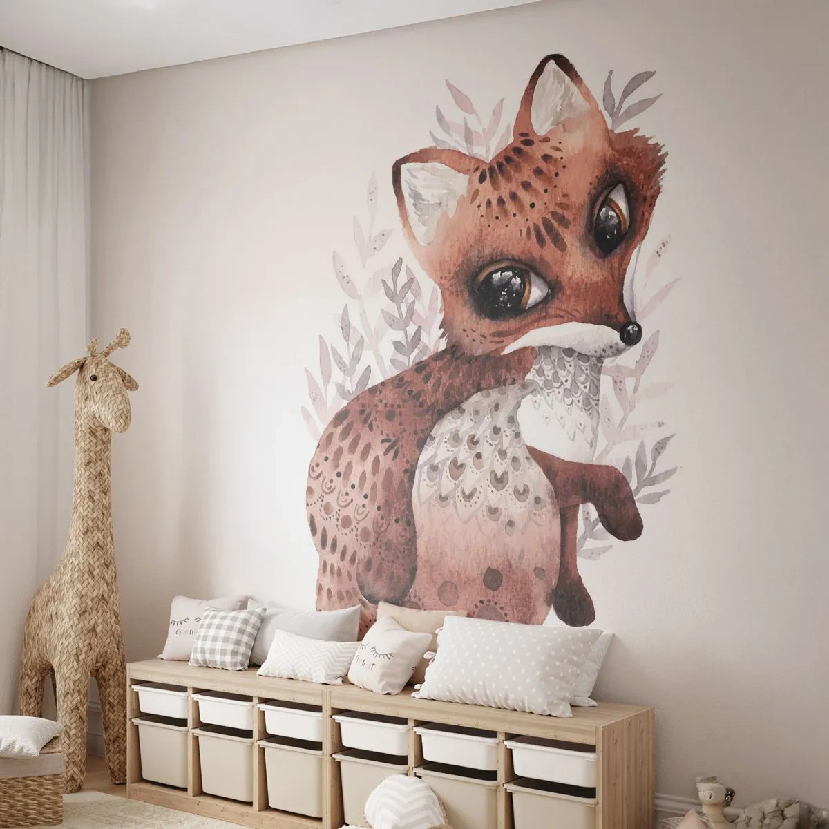 Papier Peint Photo Premium Sand - Seulement à aimer - Pour les enfants, Renard, Conte de fées - 350x256 cm