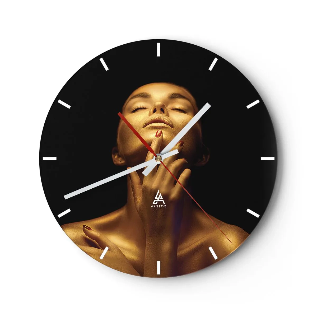 Horloge murale - Pendule murale - Comme de la soie dorée - 40x40 cm