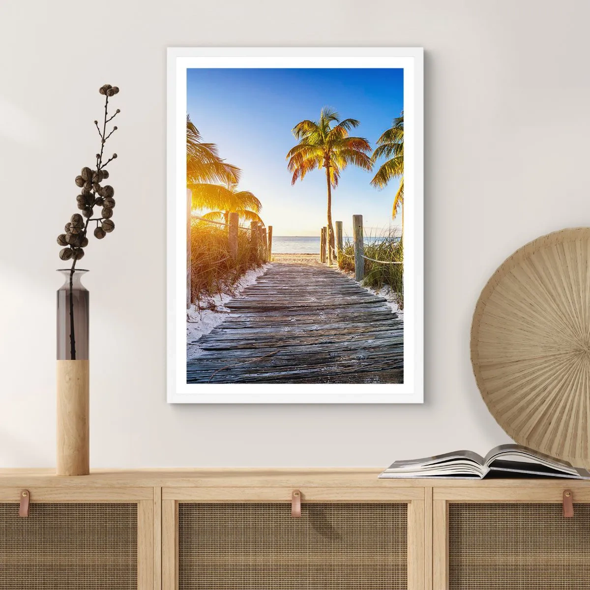 Affiche dans un cadre blanc - Poster - Directement au paradis - 70x100 cm