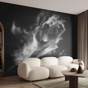 Papier Peint Photo Premium Sand - Danseur dans un saut dynamique avec un effet de fumée - 100x70cm - Coincé en l'air - Décoration murale moderne pour le salon et la chambre ARTTOR